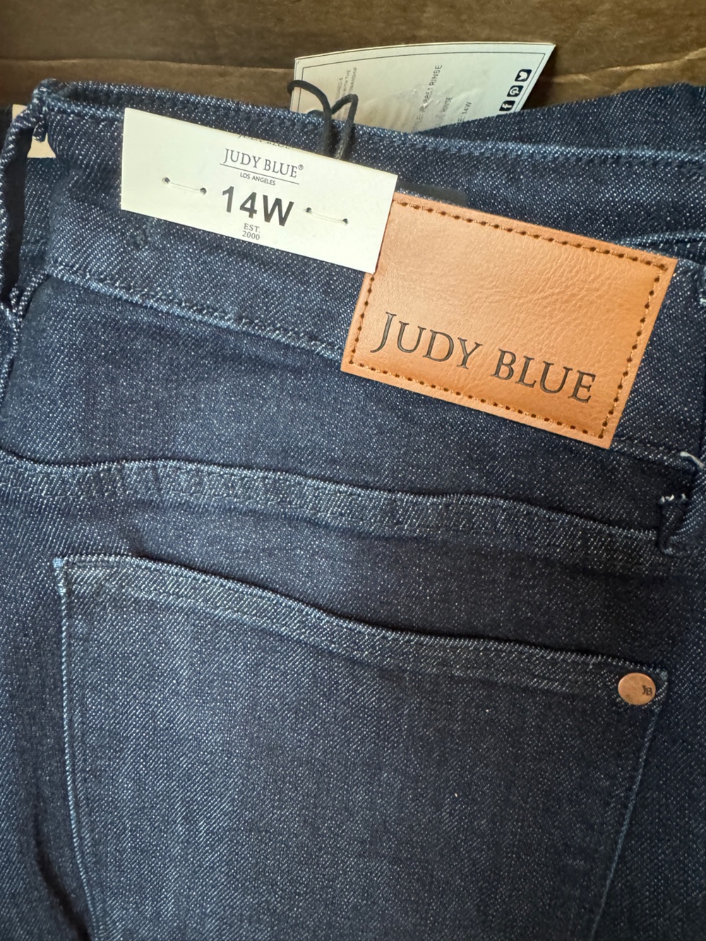 Judy Blue Dark Wash Braided Side Seam High Waist Crop Wide Leg Denim - Picture 8 of 8